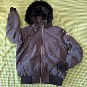 Moose Knuckles Black Ballistic Bomber Jacket